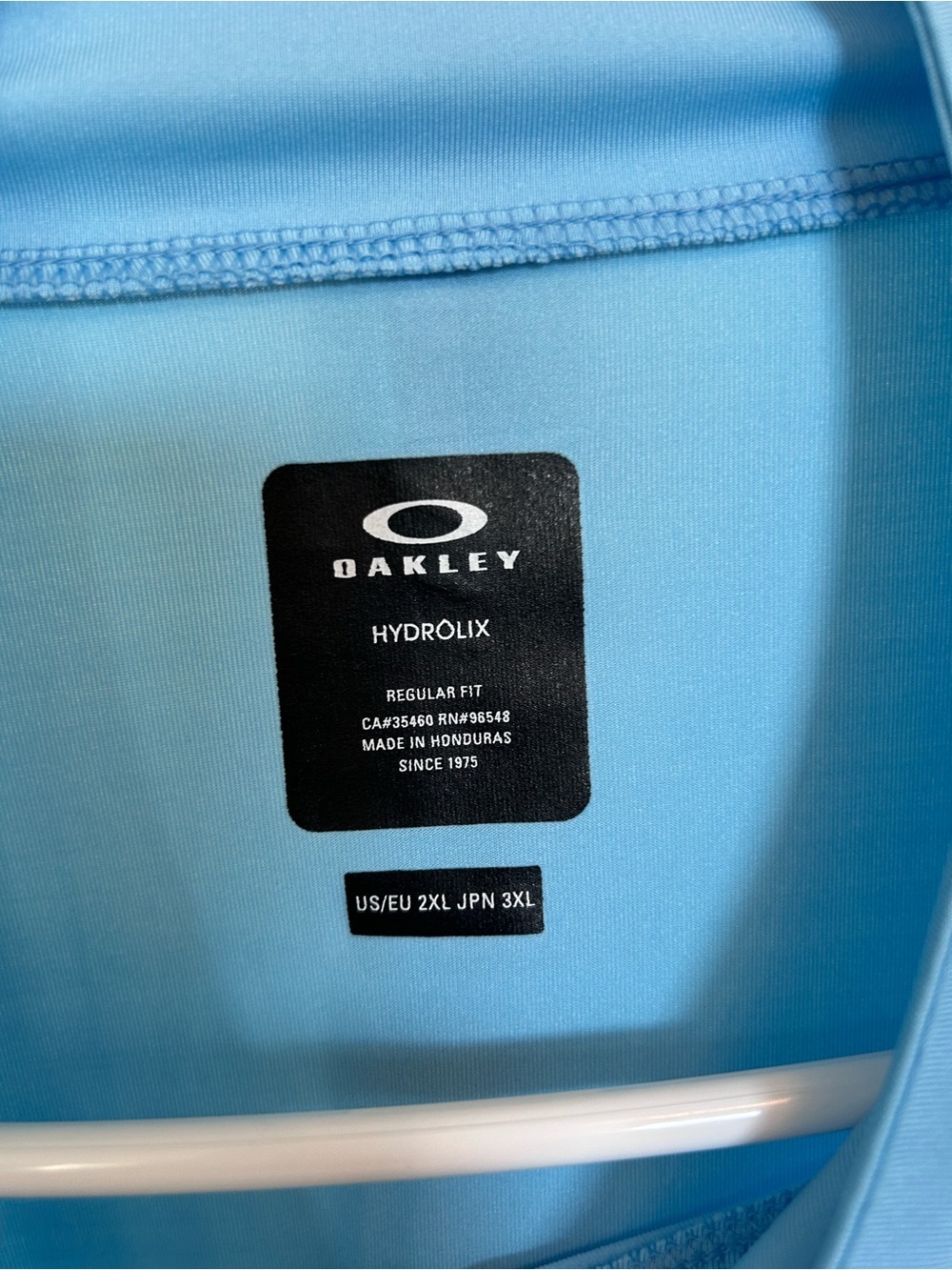 OAKLEY Men's Hydrolix Quarter-Zip Pullover Athletic Shirt Light Blue Size 2XL - Picture 7 of 10